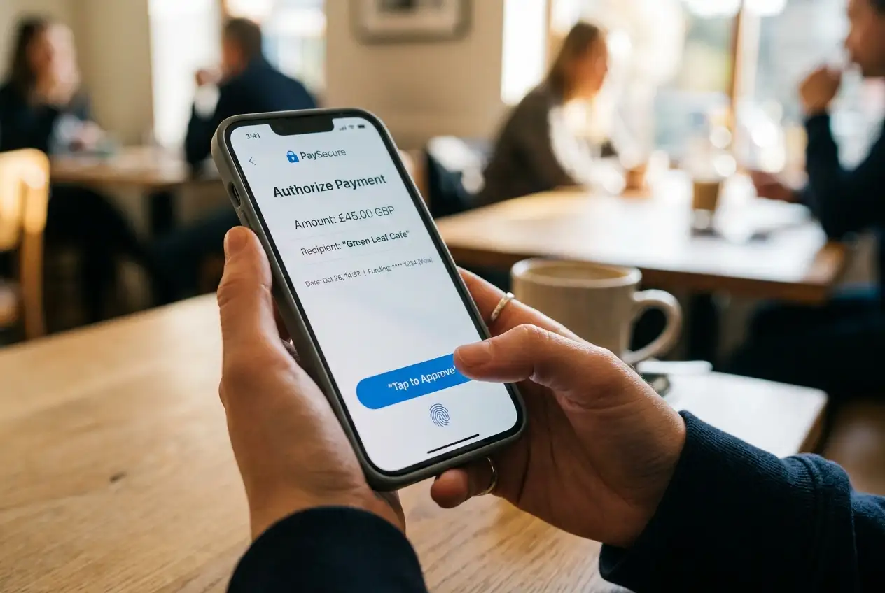 Autorizzazione di un deposito dall'app con importo e beneficiario visibili