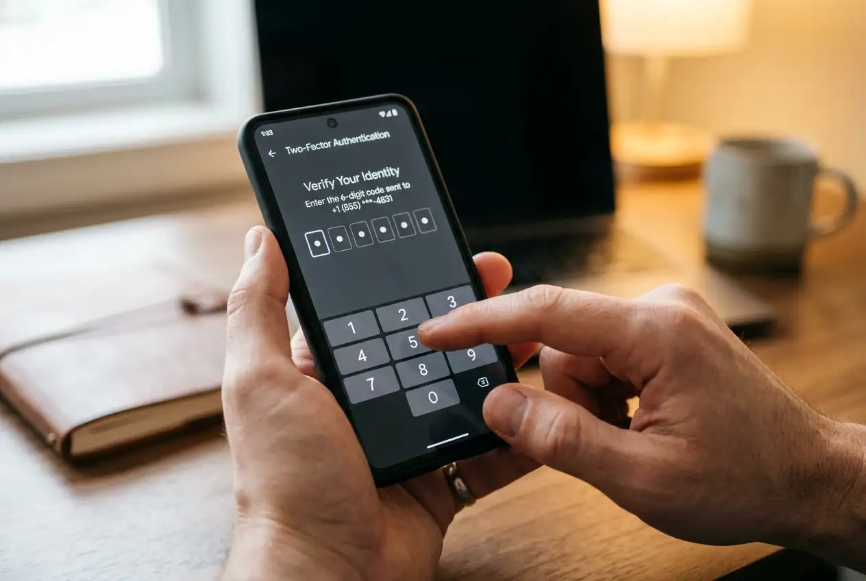 Schermo dello smartphone che mostra l'inserimento del codice OTP via SMS per il 3D Secure
