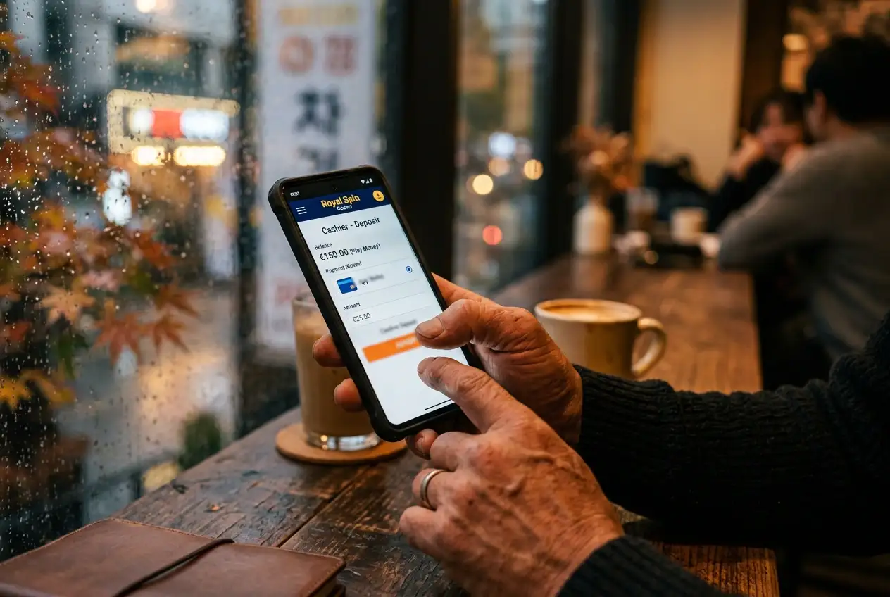 Deposito con Postepay dall'app del casino su smartphone, ottimizzato per il pollice