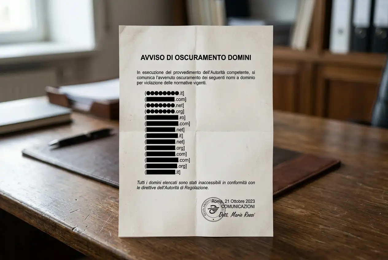 Provvedimento ADM di oscuramento dei domini di gioco illegale inseriti nella black list