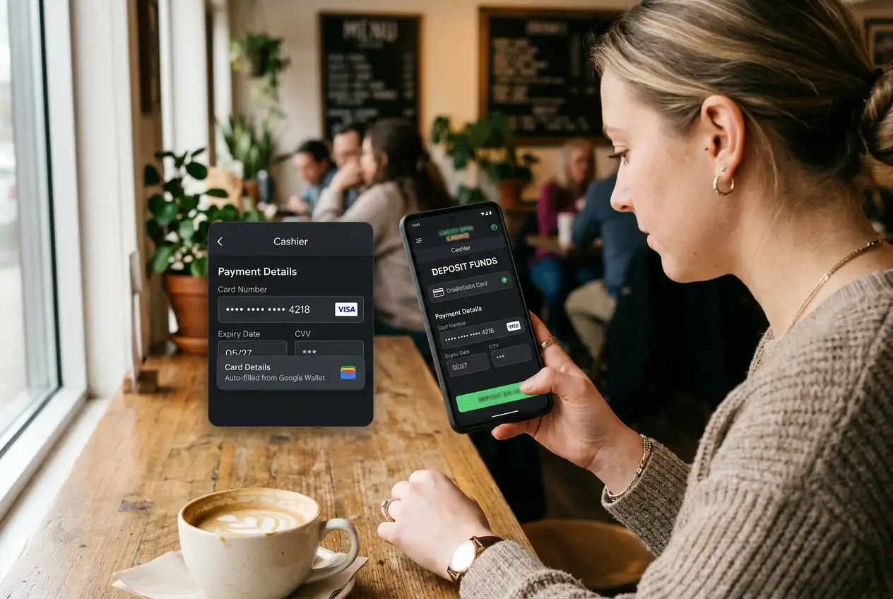 Deposito al casino con la Postepay Digital inserendo i dati dalla wallet app