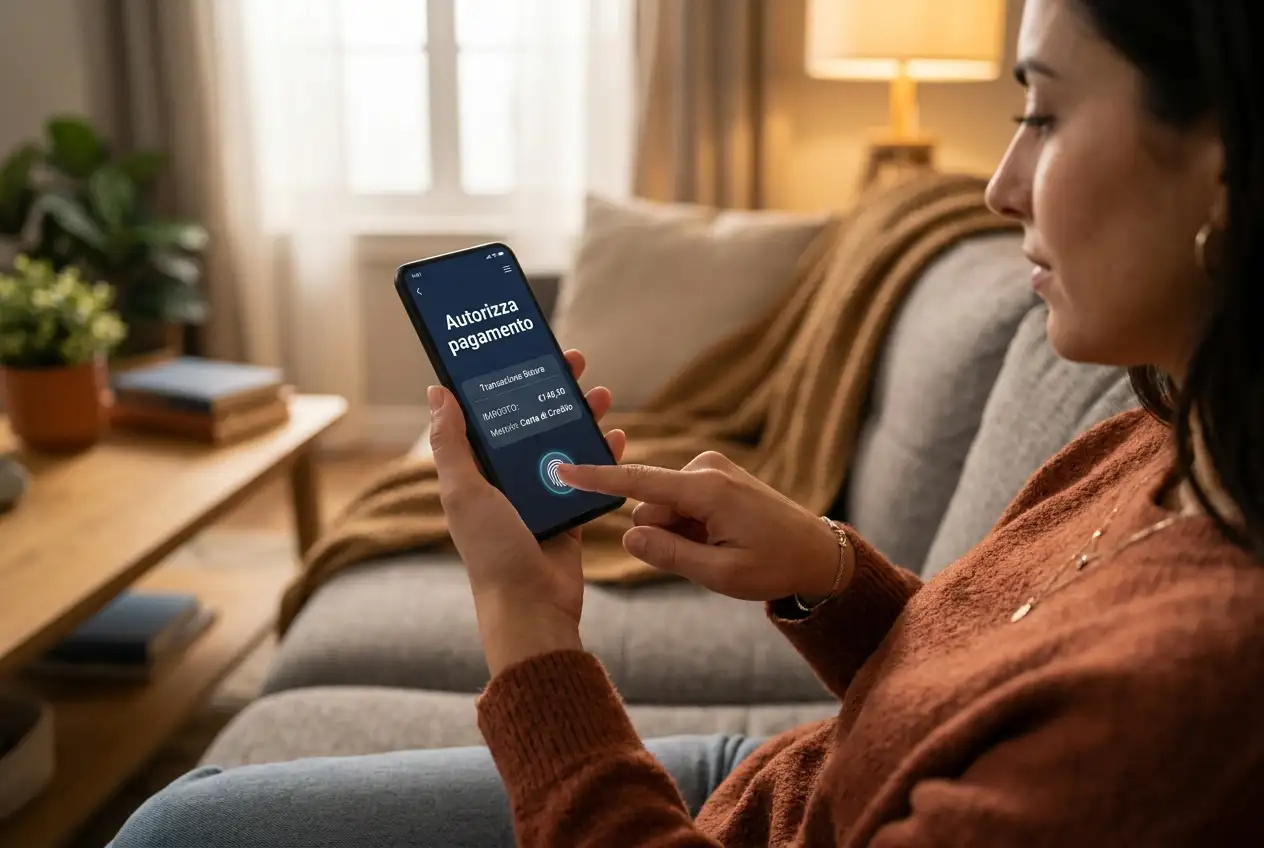 Deposito al casino dallo smartphone con approvazione tramite app Poste Italiane e impronta