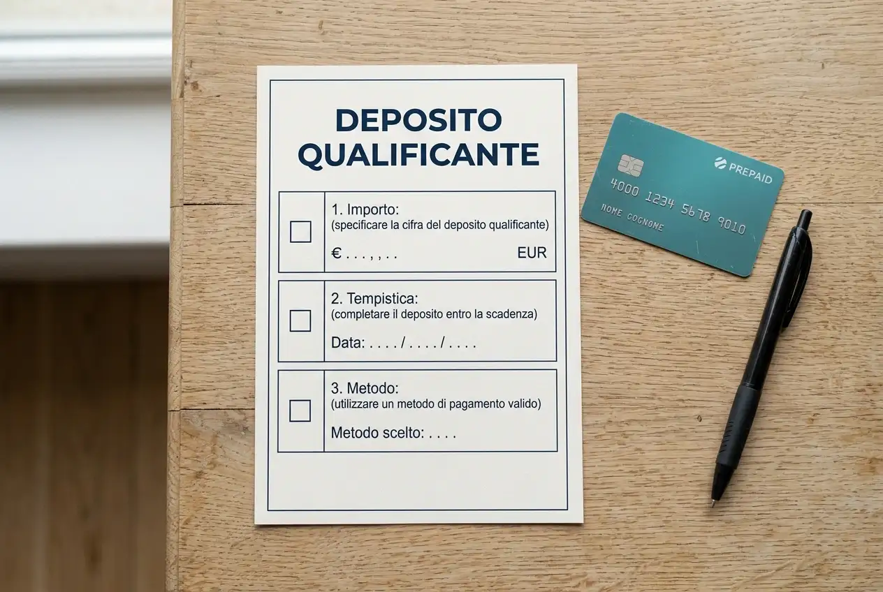 Checklist del deposito qualificante con Postepay: importo minimo, tempistica e metodo per il bonus