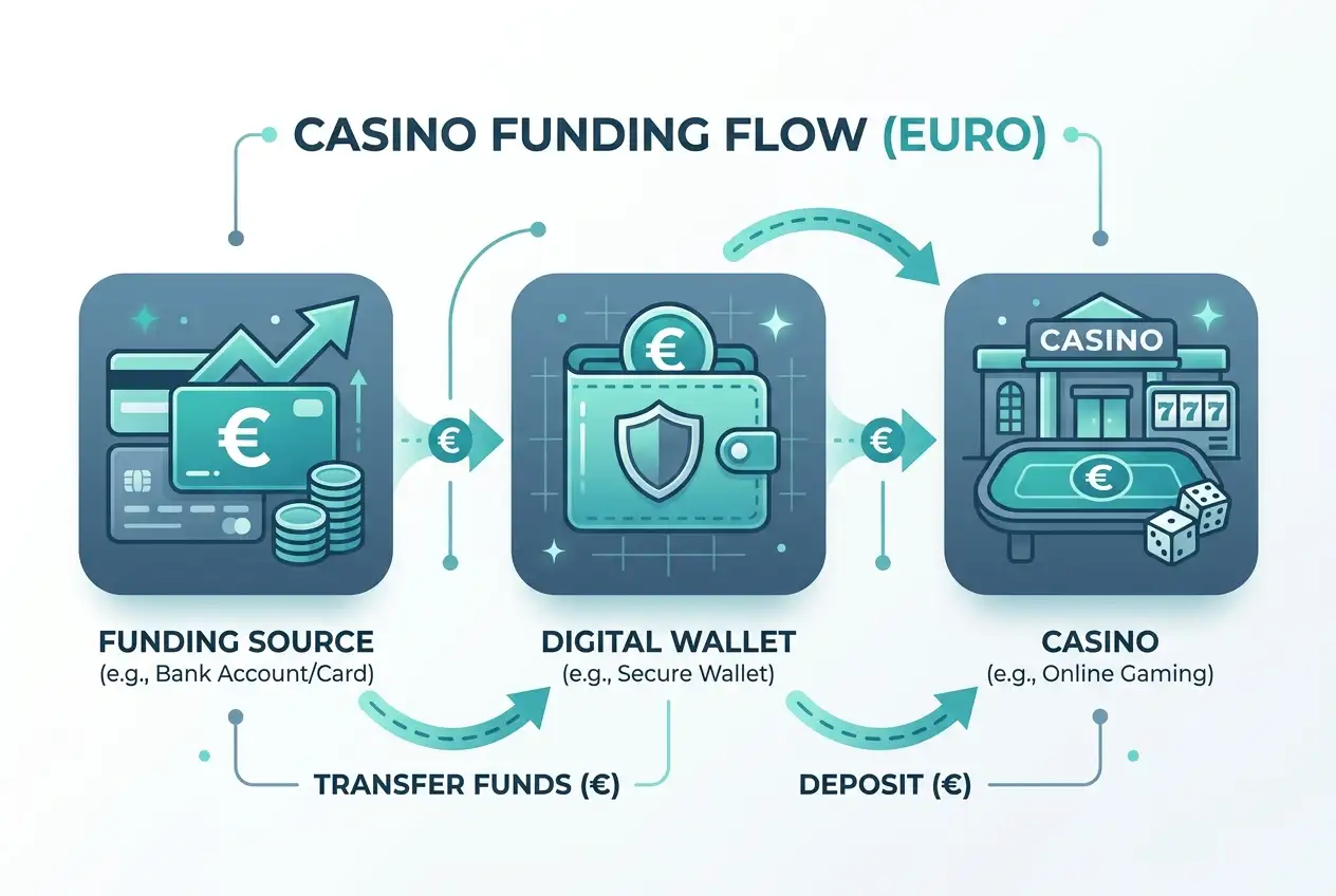 PayPal come portafoglio intermediario tra la fonte di fondi e il casino