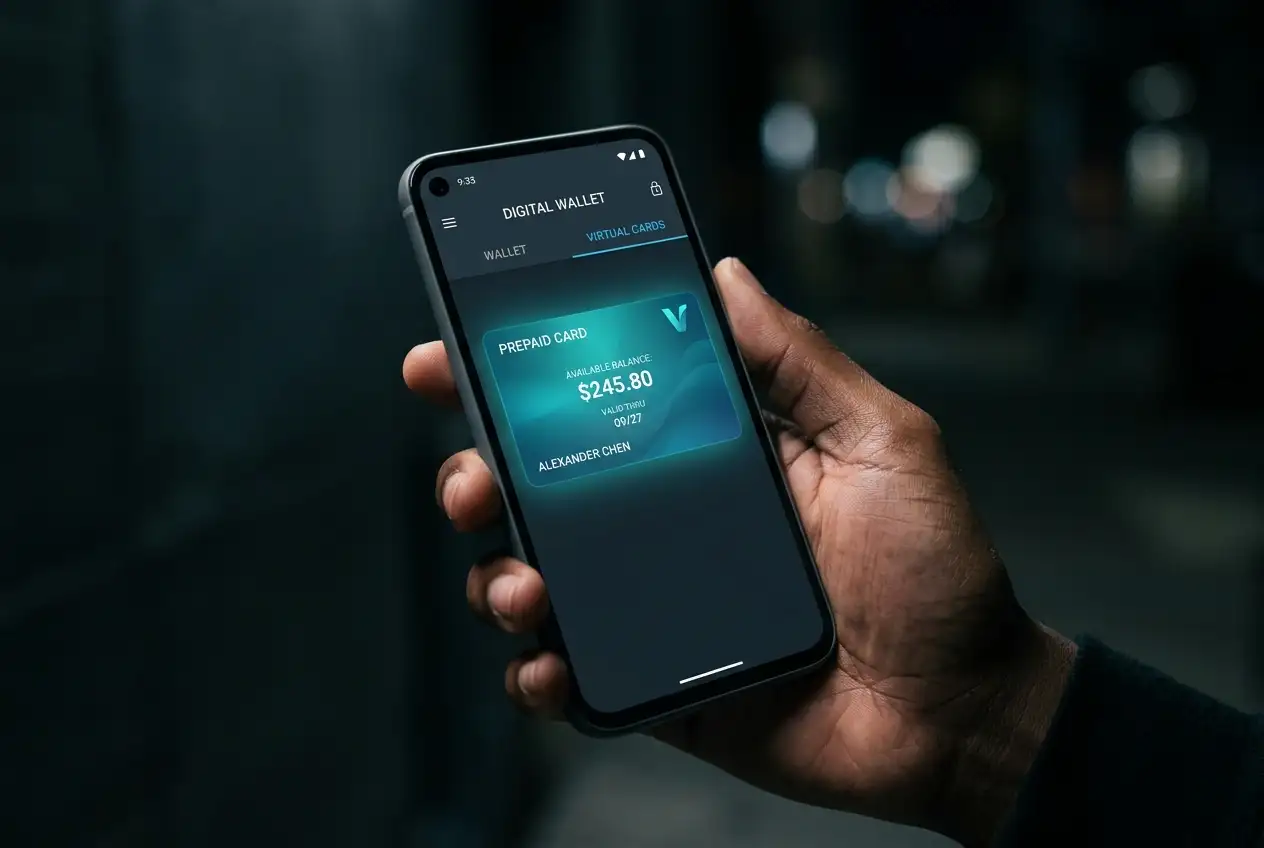 Carta Postepay Digital virtuale visualizzata nell'app Poste Italiane su uno smartphone per pagamenti online